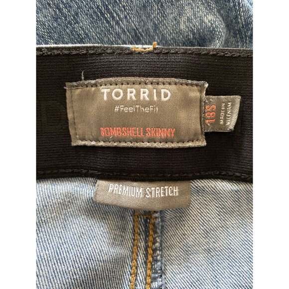 Torrid Womens Bombshell Skinny Jeans 18S Premium Stretch Denim Frayed Hem - Picture 4 of 8